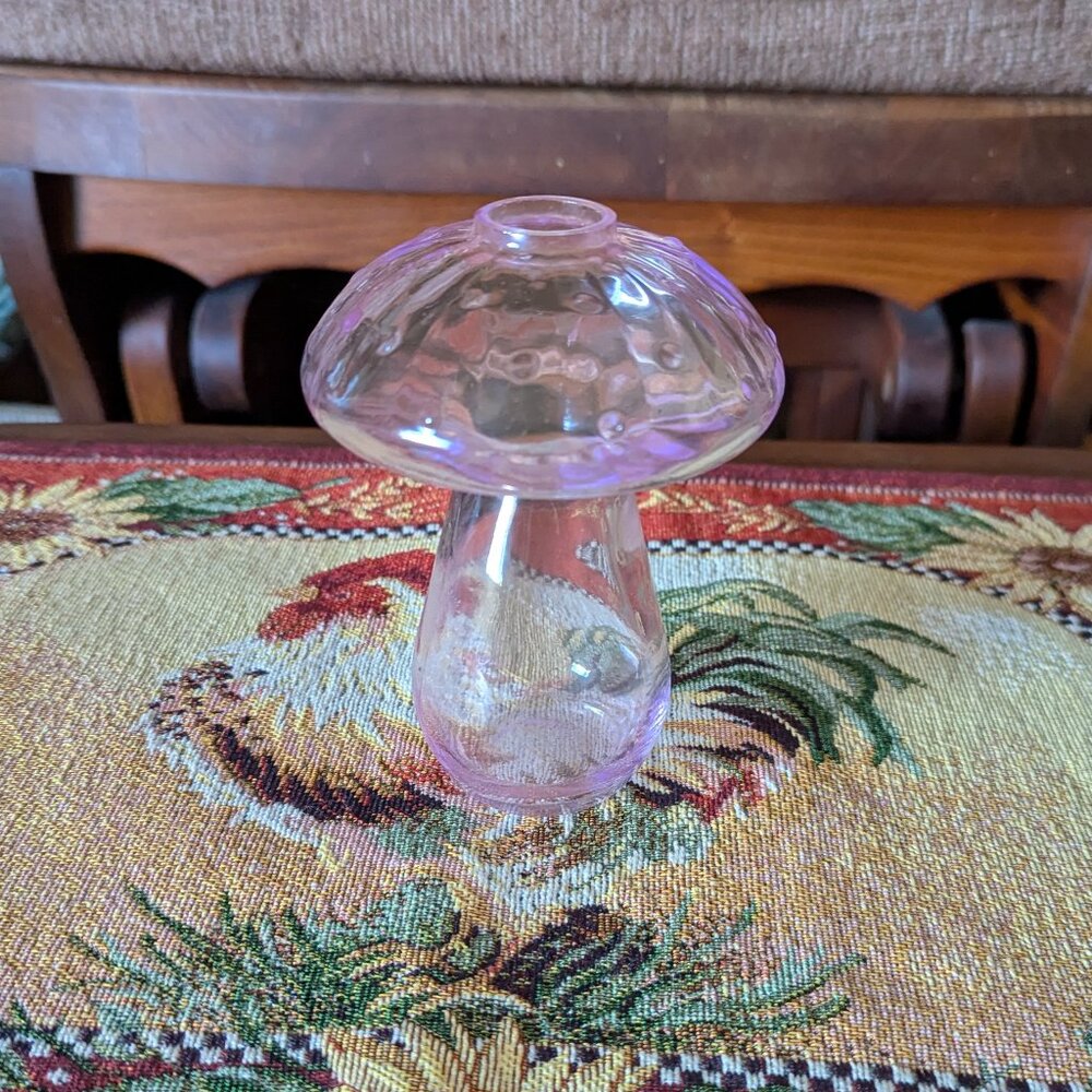 Purple Tinted Mushroom Glass Vase